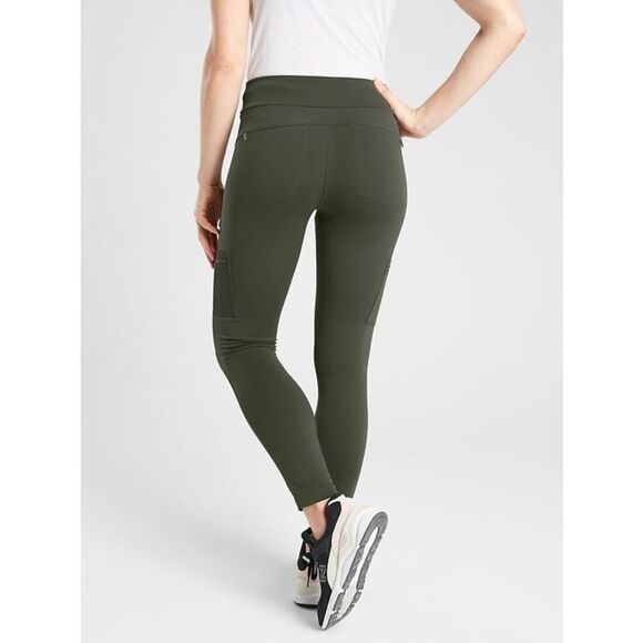 ✨ATHLETA GREEN HEADLANDS HYBRID CARGO SZ 8 TIGHTS✨ - Picture 4 of 10